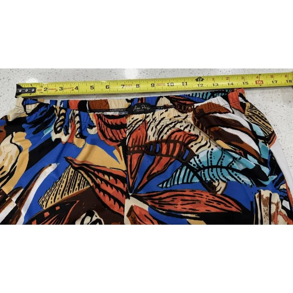 Melissa Paige Women's Palazzo Pants Petites XL Bold Multicolor Print Boho Resort - Picture 6 of 8